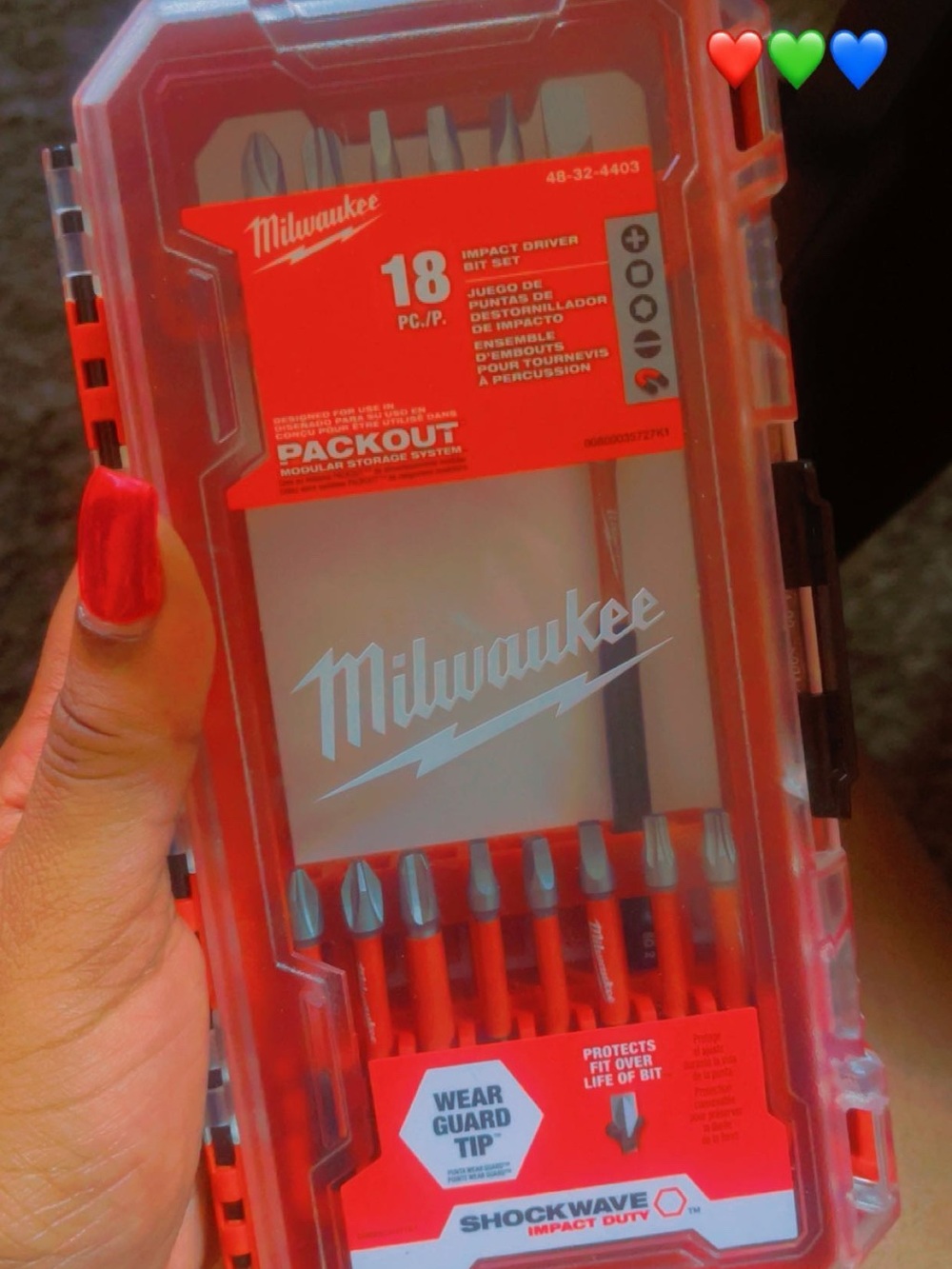 18-Piece Shockwave Impact Driver Bit Set - Red